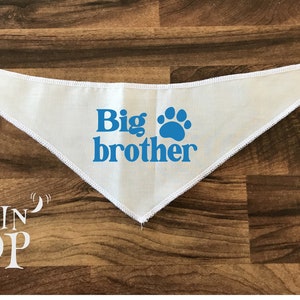 Big Brother Dog Bandana, Little Brother Baby Bodysuit, Tie-On Dog Bandana , Pregnancy Announcement, Baby News Dog Bandana, Photoshoot Gift. image 4