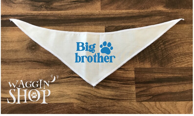 Big Brother Dog Bandana, Little Brother Baby Bodysuit, Tie-On Dog Bandana , Pregnancy Announcement, Baby News Dog Bandana, Photoshoot Gift. image 4