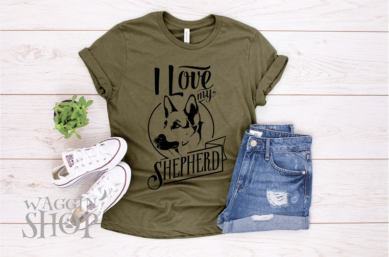 I Love My Shepherd Shirt, Dog Lovers Shirts, Dog Dad Shirt, Funny Dog Shirt, Dog Tee, Rescue Dog Mom Shirt, Unisex Soft style Shirt. image 1