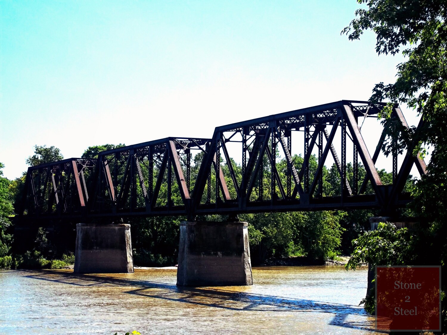 Old Railroad Bridge Grand Rapids Ohio Americana Bridge Etsy