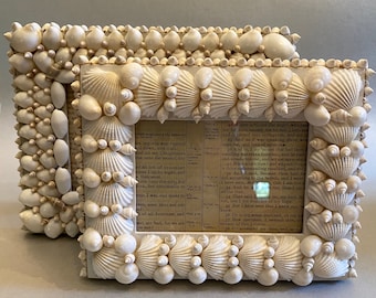 Handmade Seashell Picture Frame with Hand Picked Shells