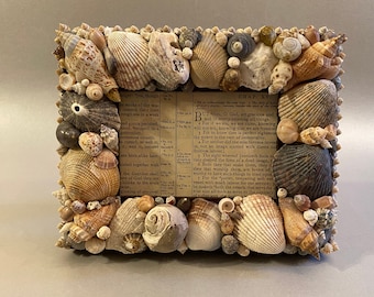 Handmade Seashell Picture Frame with Hand Picked Shells