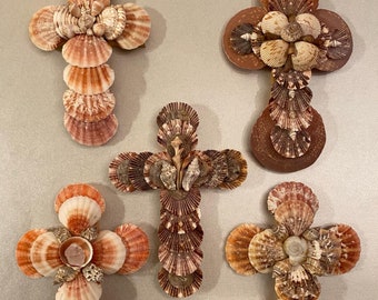 Handmade Seashell Cross with Hand Picked Shells