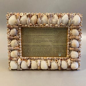 Seashell Photo Frame, Shell Picture Frame, One of a Kind Photo Frame