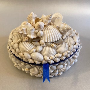 Vintage Seashell Heart Box, Embellished Vintage Shell Box, One of a Kind Vintage Seashell Box