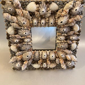 One of a Kind Handmade Encrusted Shell Mirror with Hand Picked Seashells
