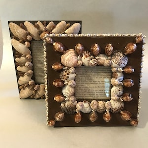 Shell Frame, Handmade Seashell Picture Frame, One of a Kind Seashell Frame
