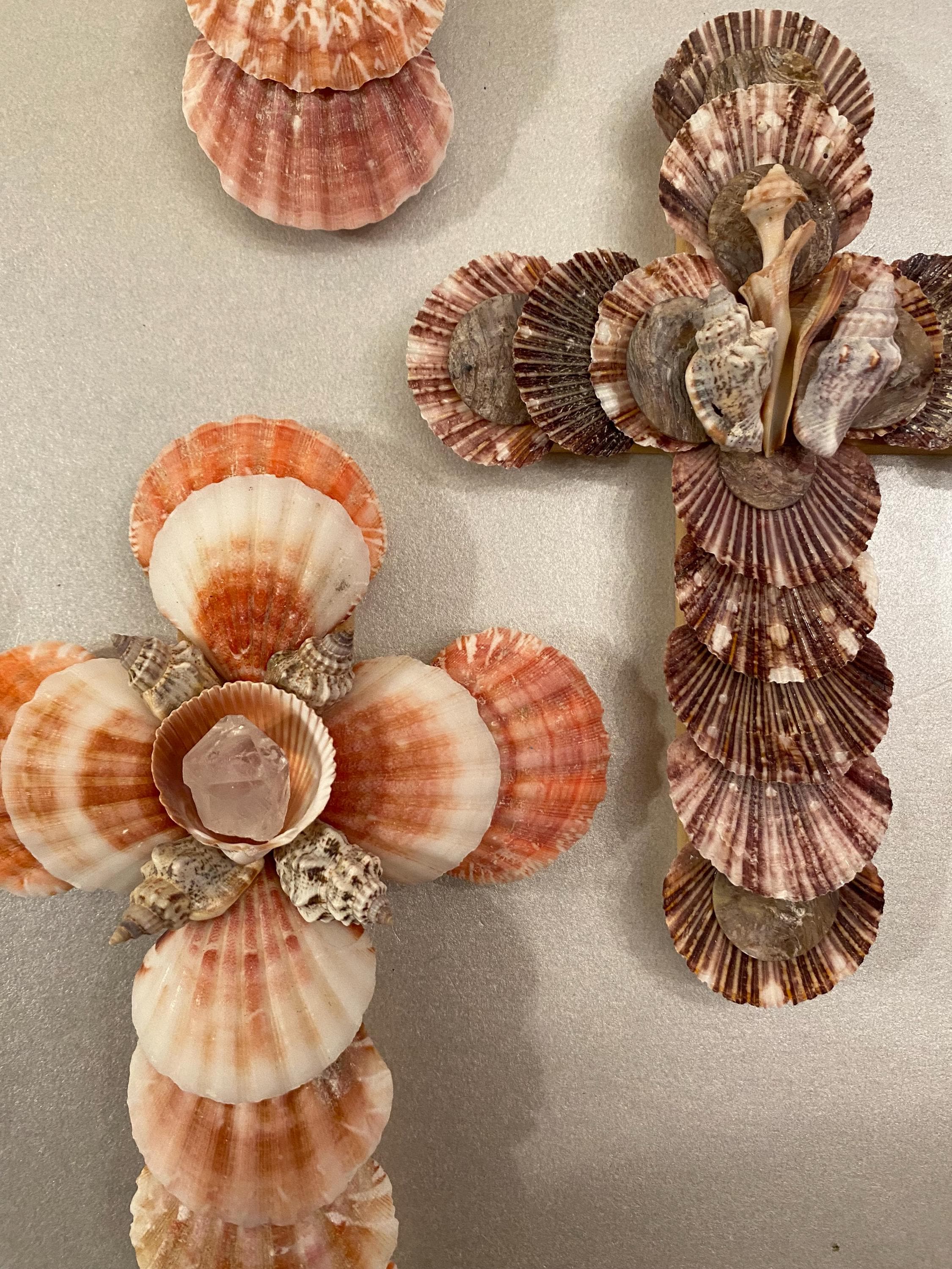 Shell Embellished Crosses, Decorated Cross, Seashell Cross