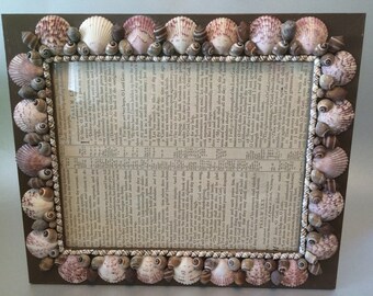 Handmade Shell Frame One of a Kind Seashell Frame Larger Format Unique Art Gift Hand Picked Shells