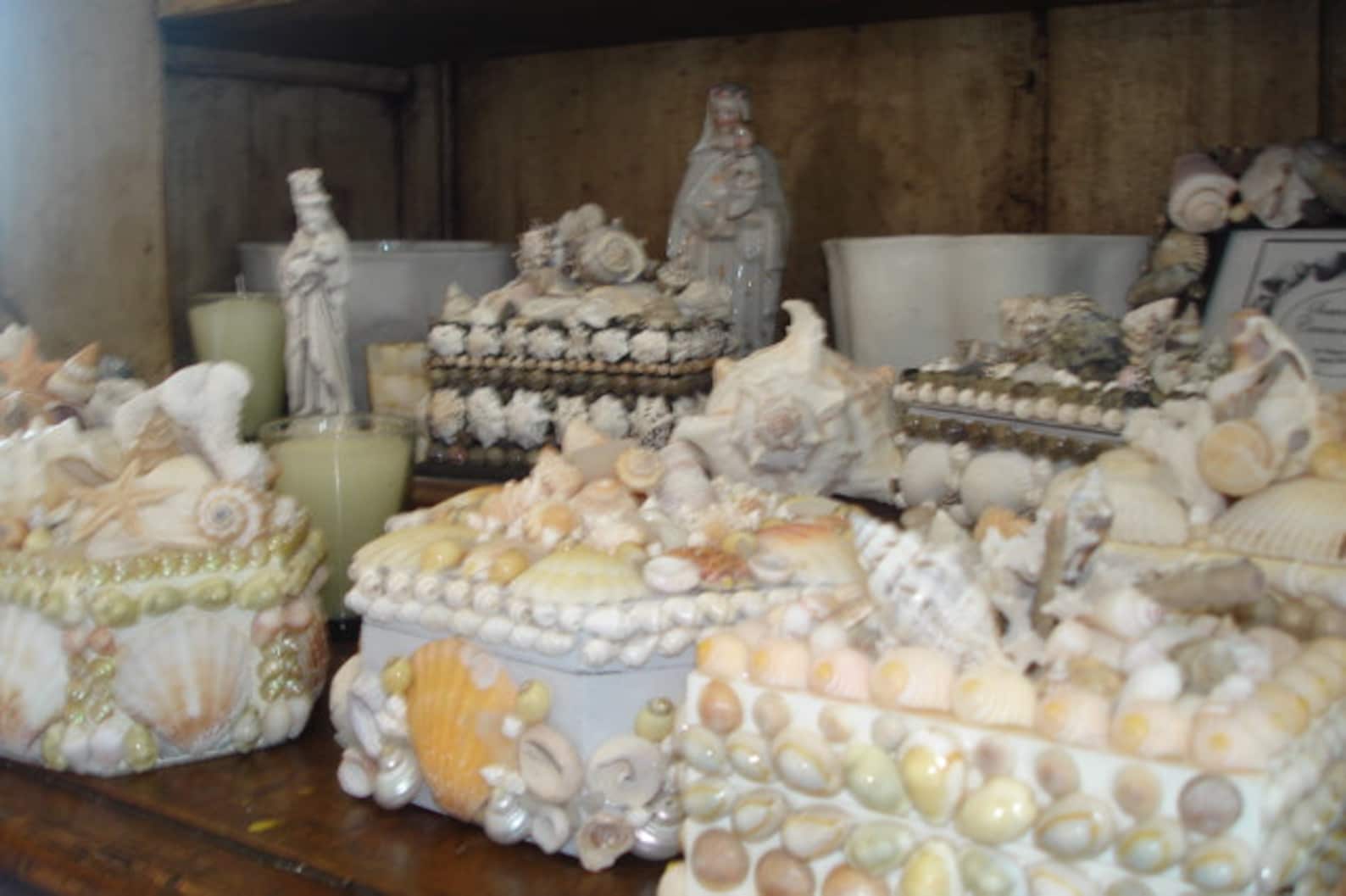 Handmade Seashell Box Encrusted Treasue Box Beach Decor Ocean - Etsy