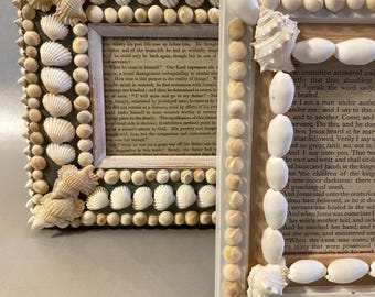 Floral Series Handmade Seashell Picture Frame With Hand Picked Shells ...