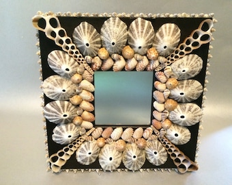 Handmade Embellished Seashell Mirror