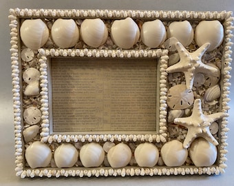 Handmade Seashell Picture Frame with Hand Picked Shells