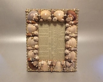Handmade Seashell Picture Frame with Hand Picked Shells