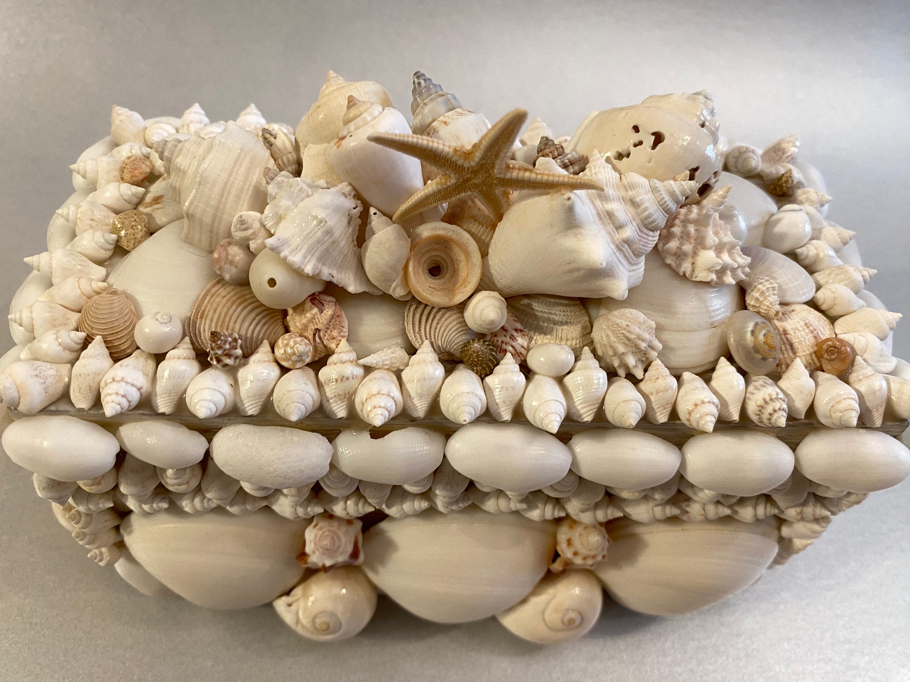 Handmade Shell Box, Embellished Seashell Box, Treasure Box, One of a ...