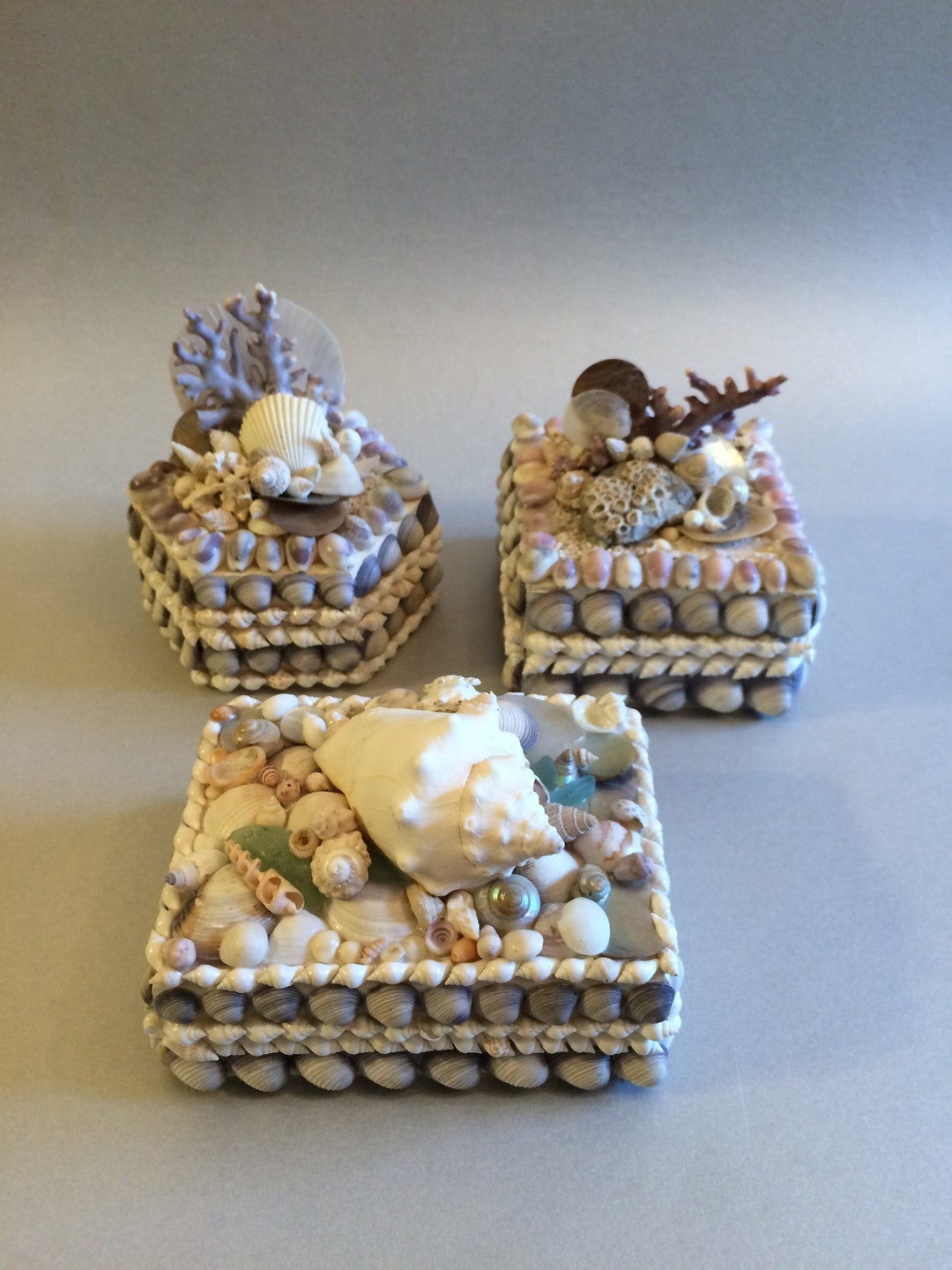 Lavender Series Handmade Seashell Boxes With Hand Picked Shells ...