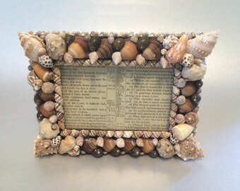 Handmade Seashell Picture Frame with Hand Picked Shells
