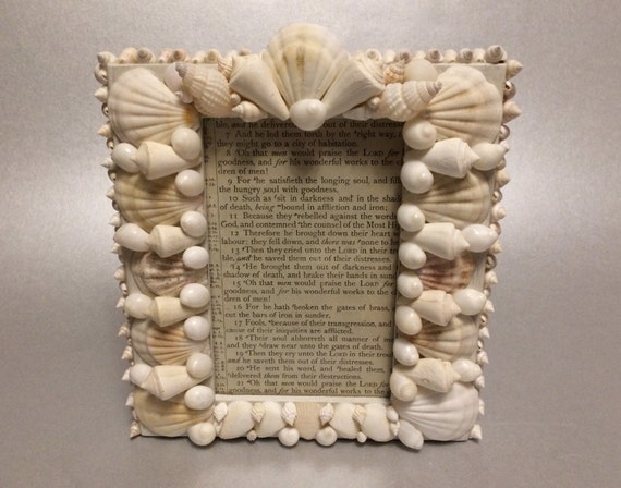 Handmade Shell Frame Embellished Seashell Frame Decorative