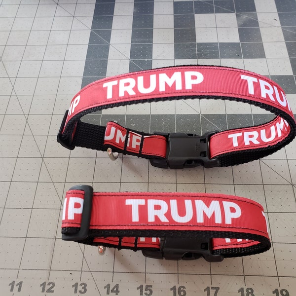 Omies Handmade "TRUMP" Dog Pet Adjustable Collars Small-Large-Extra Large-Special Orders-Any Size
