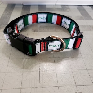 Omies 1" Wide ITALY themed Dog Pet Collar