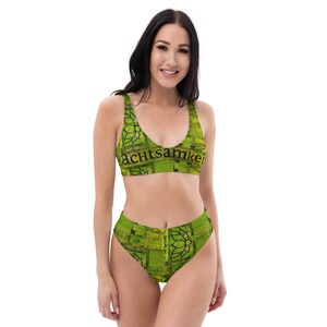 Sustainable recycled high-waisted artist bikini - achtsamkeit (mindfulness)