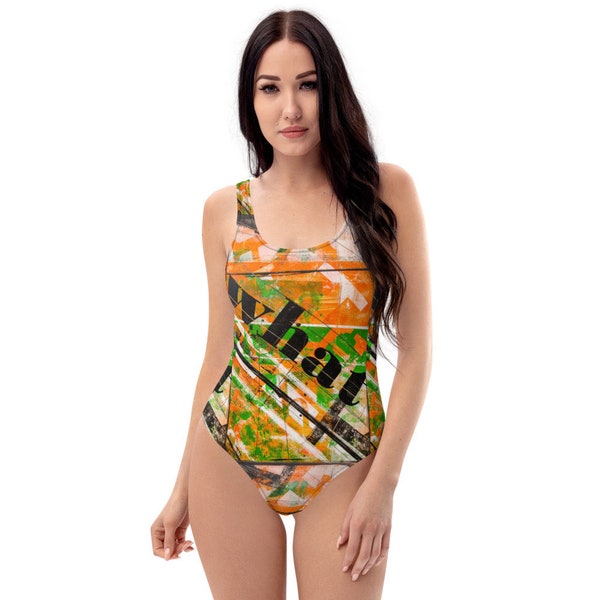 Colorful Swimsuit with abstract artistic design - what