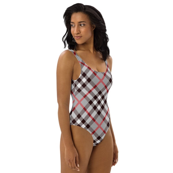 Grey tartan designer swimsuit - gil