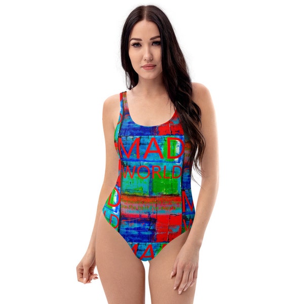 Eyecatching Swimsuit with abstract artistic design - mad world