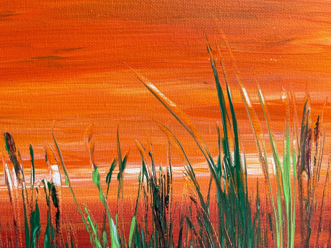 Grass Field Abstract Painting Etsy