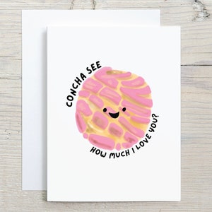 Funny Concha espagnol Pun Dulce Love Anniversary carte romantique - carte bilingue - Saint Valentin - carte d'amitié - carte pour petit ami