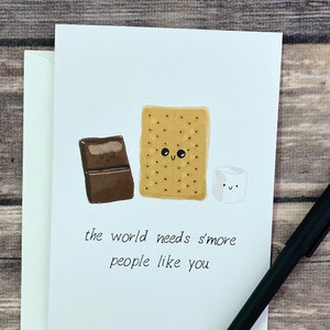 Drôle d'amour s'mores amitié merci appréciation anniversaire meilleur ami nourriture carte de jeu de mots pour collègue, patron, vous me manquez, je pense à vous