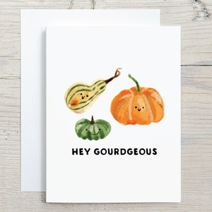 Carte magnifique drôle de gourde saisonnière d'automne d'automne bonjour - copines, carte de meilleur ami, pensée à vous, vous manquez, collègue, soeur