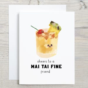 Carte drôle de Mai Tai Pun, carte de meilleur ami, acclamations, anniversaire, collègue, juste parce que, merci
