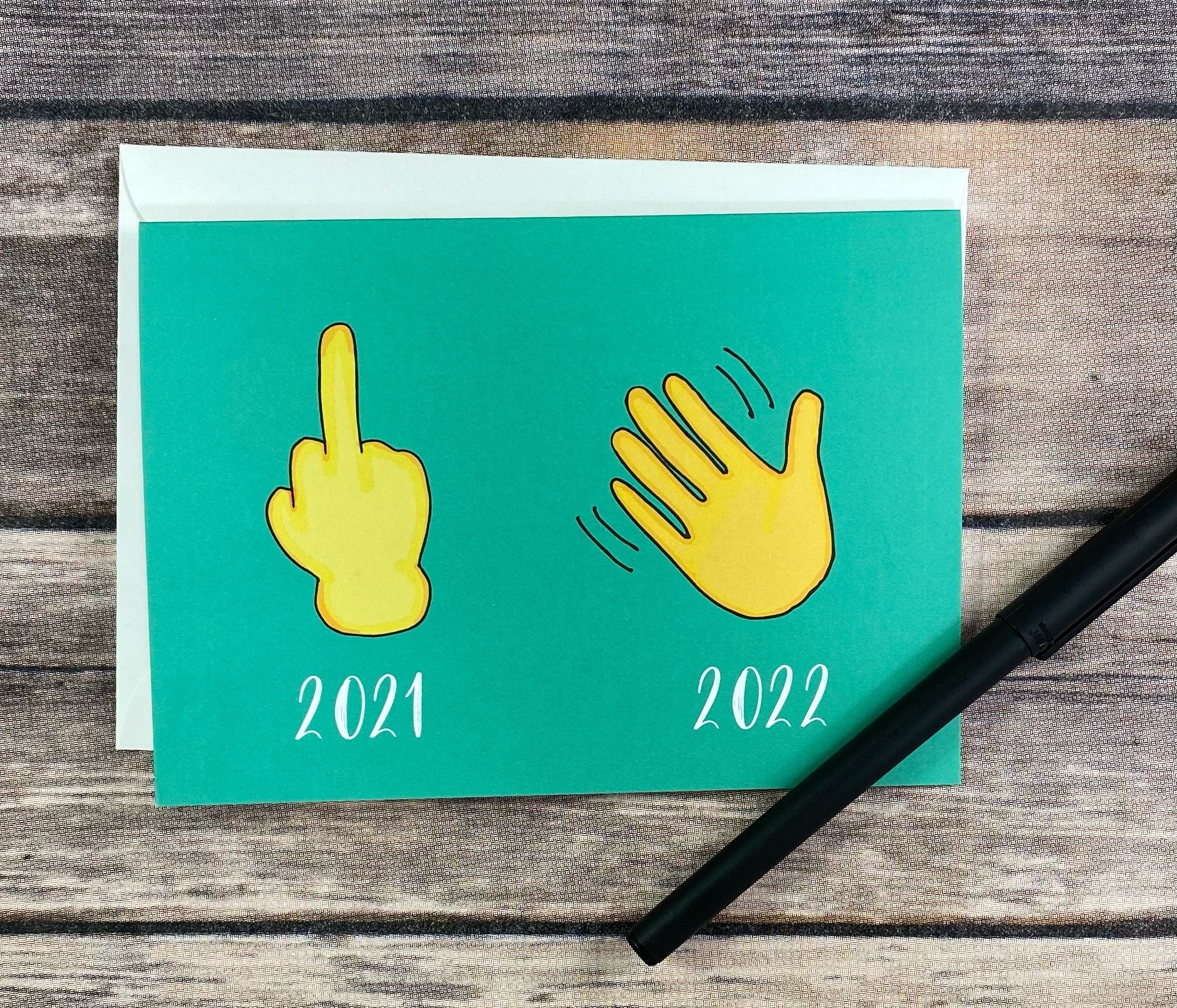 Funny 2022 Happy New Year Card funny holiday card Adult | Etsy