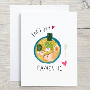 Cartão engraçado de aniversário do Dia dos Namorados Ramen - cartão de data e noite - cartão para marido, esposa, namorada, namorado - cartão eu te amo - cartão romântico