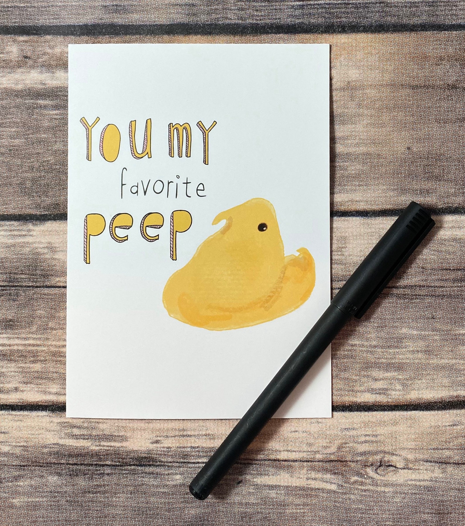 Funny Marshmallow Peep Friend Birthday Easter Card Card for Etsy