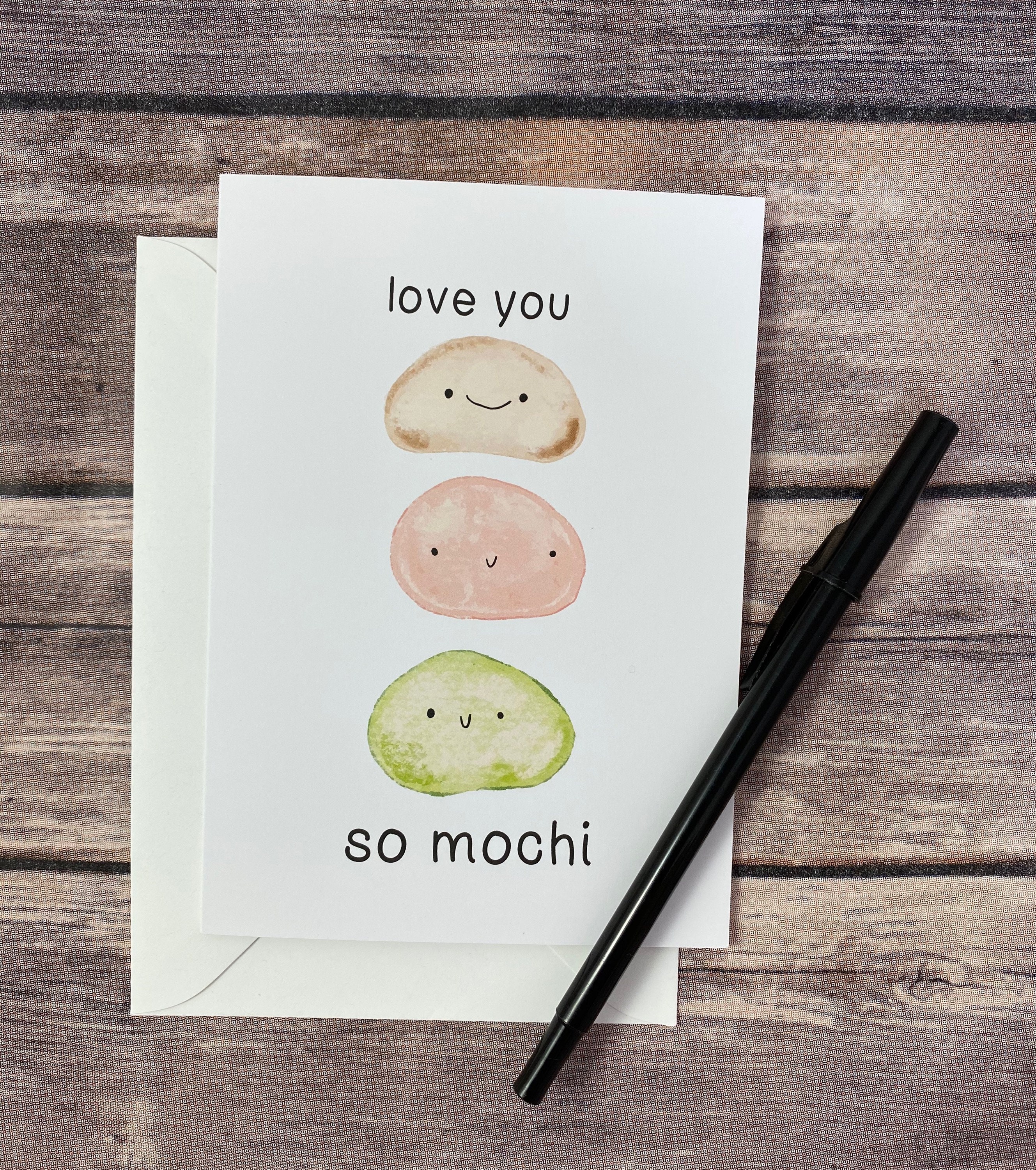 Love You so Mochi Funny Japanese Food Pun Card for - Etsy