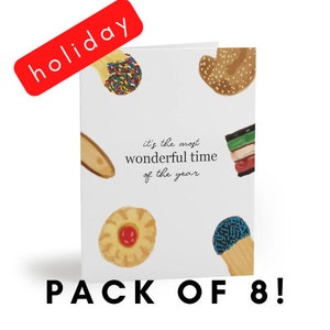 Grappig Italiaans kerstkoekje It's the Most Wonderful Time of the Year Kerstkaart Merry Christmas Card Pack, Happy Holidays-Cookies