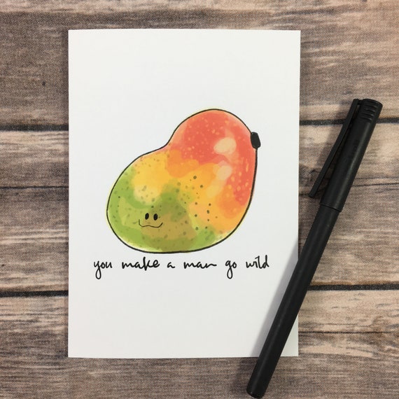Funny Mango Valentine's Day Card Adult Food Pun - Etsy Canada