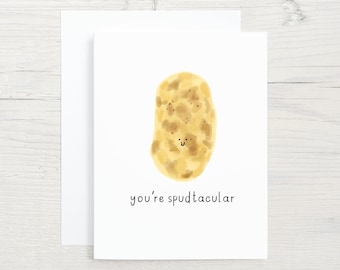 Funny You're Spudtacular Potato Spud Friendship Love Card for best friend, coworker, sister, girlfriend, boyfriend, boss - You're the best