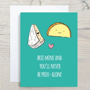 Funny Cheese Valentine's Day Card, I Love You, Anniversary Card, brie cheese, provolone, cheese lovers, romantic card, food pun, girlfriend