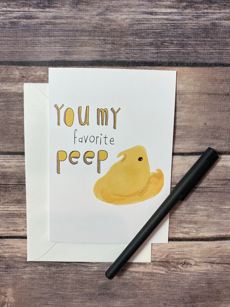 Funny Marshmallow Peep Friend Birthday Easter Card Card for Etsy