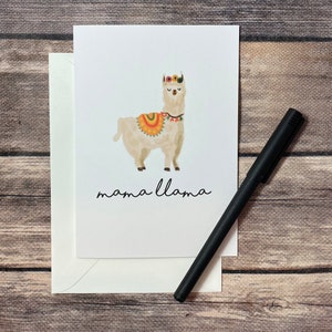 Carte mignonne de fête des mères de maman lama - carte d’anniversaire de maman - carte d’amour de maman - carte mignonne de maman - maman juste parce que - carte de nouvelle maman - carte de douche de bébé