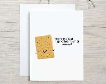 Funny Cute Mother's Day Graham Cracker Cook Food Pun Card for Grandmother, Grandma Mother's Day Card, Birthday, Appreciation, Love You