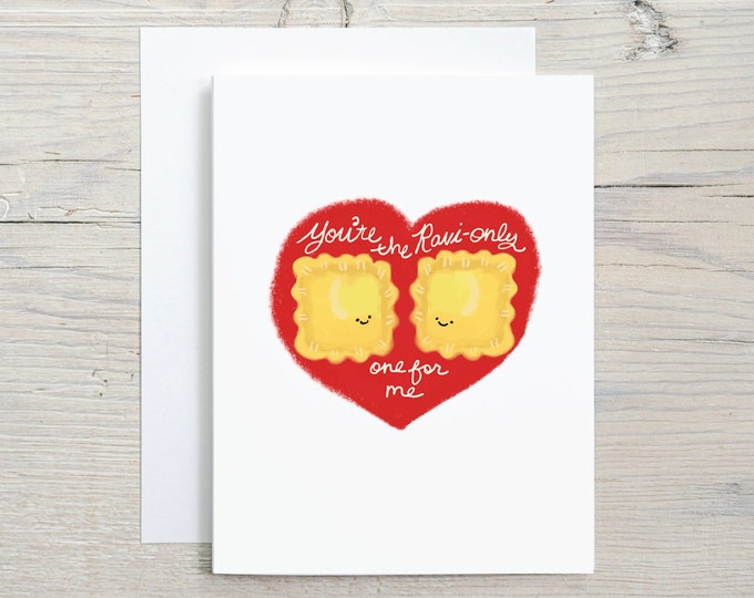 Funny Ravioli Pasta Love You Valentine Anniversary Pun Card - Card for ...