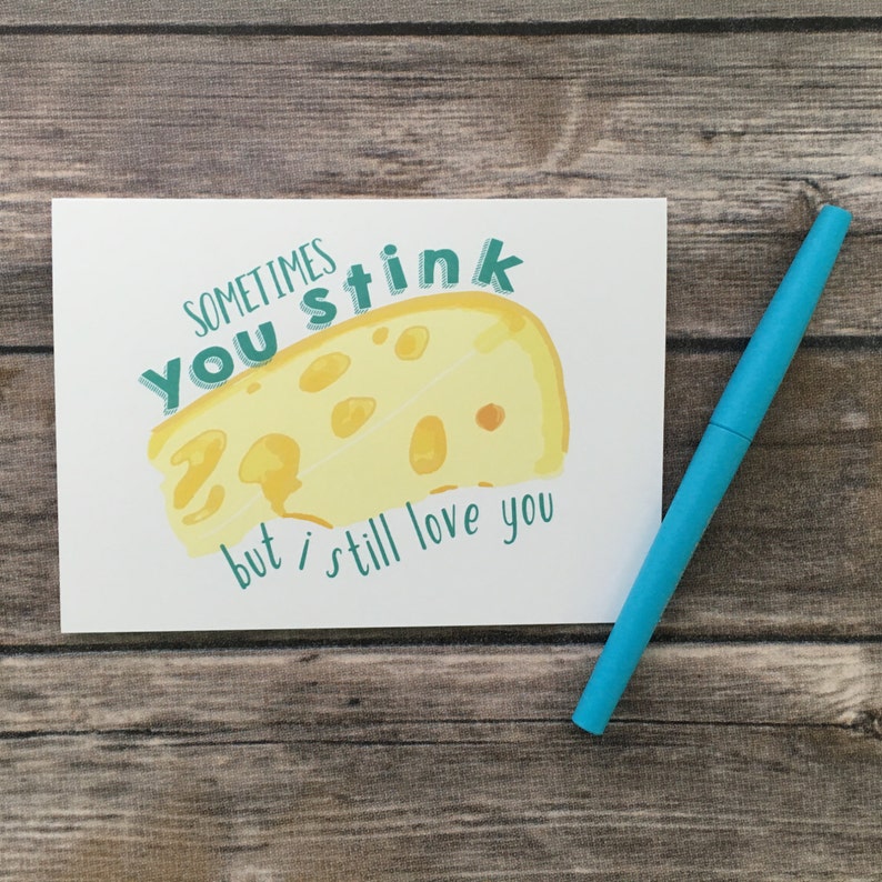 Funny Cheese Valentine's Day Anniversary Card Funny Love Etsy