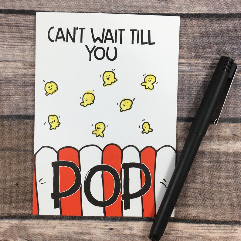 Funny Baby Shower Popcorn Pun Card Expecting Card Etsy