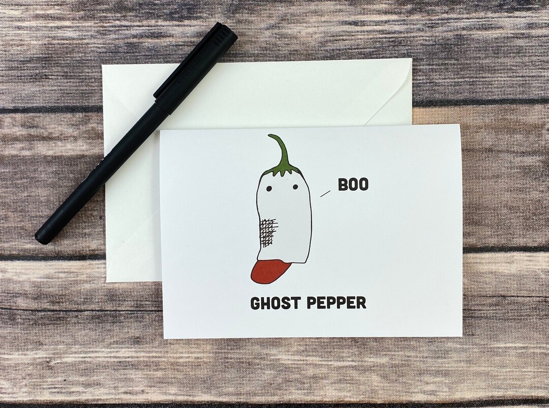 Funny Ghost Pepper Pun Halloween Birthday Card Cards for Him - Etsy