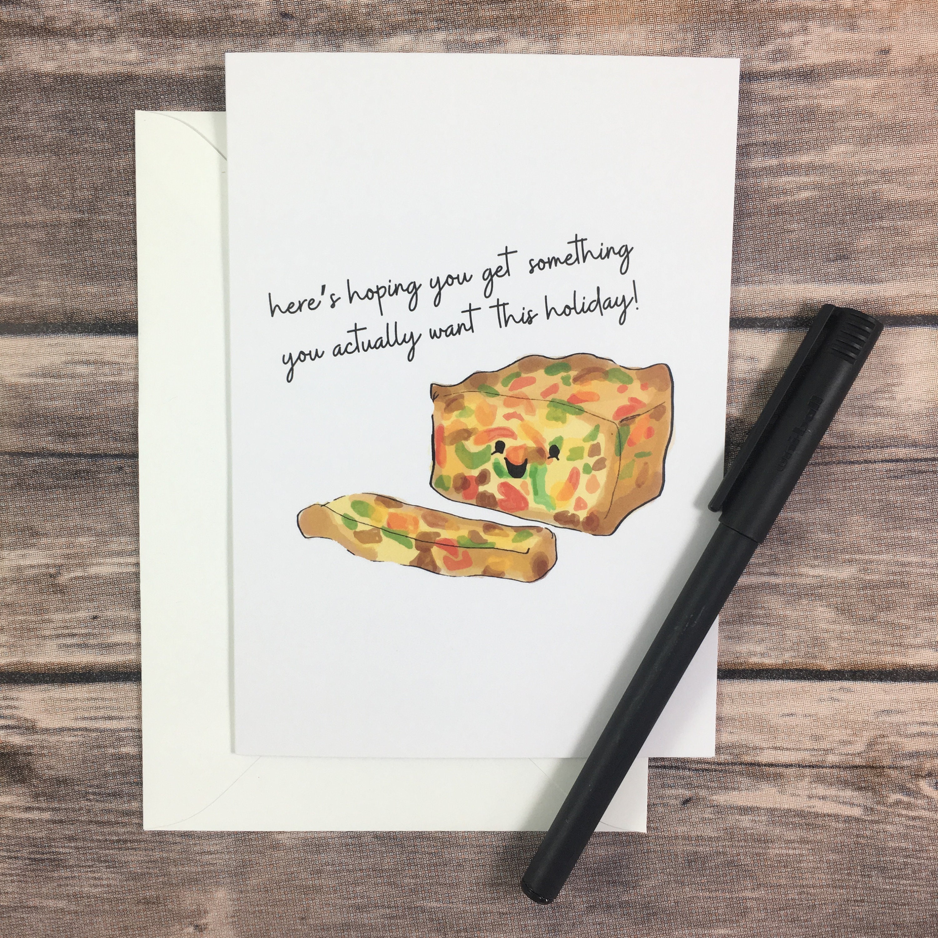 Funny Fruit cake Christmas card merry christmas happy Etsy