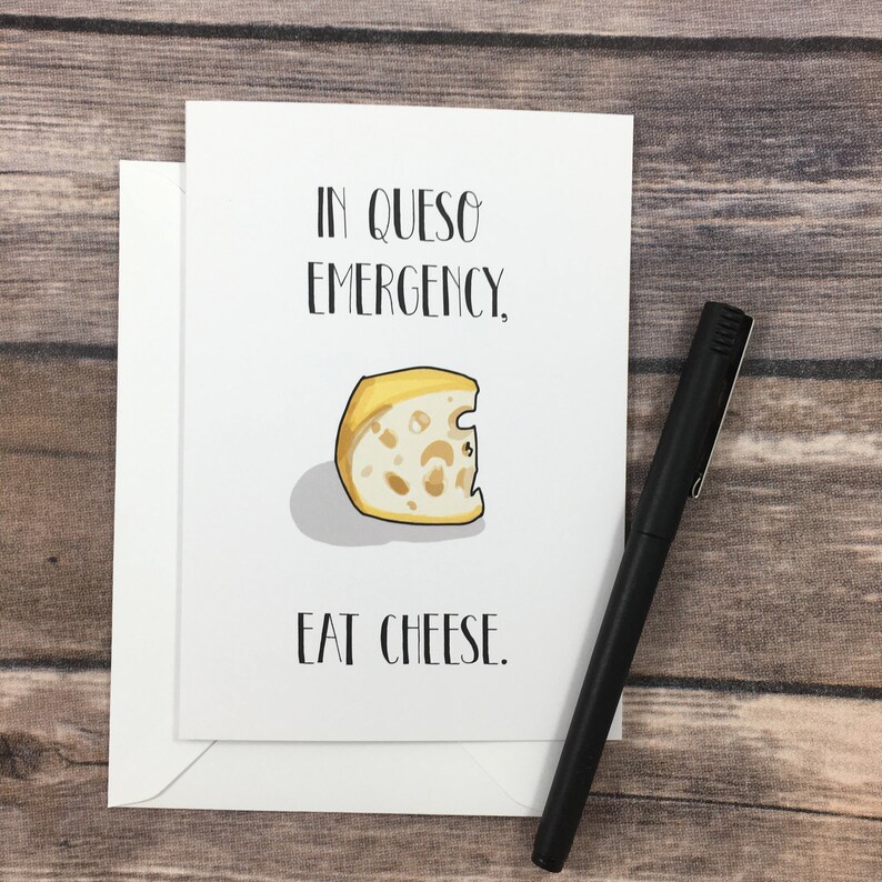 Funny Cheese Pun Birthday Queso Card Cheesy Card Funny Etsy